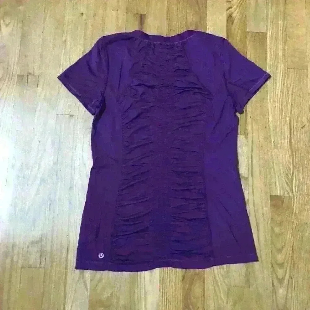 LULULEMON Push Yourself Run - Do It Now - Purple V Neck Top - Picture 3 of 8